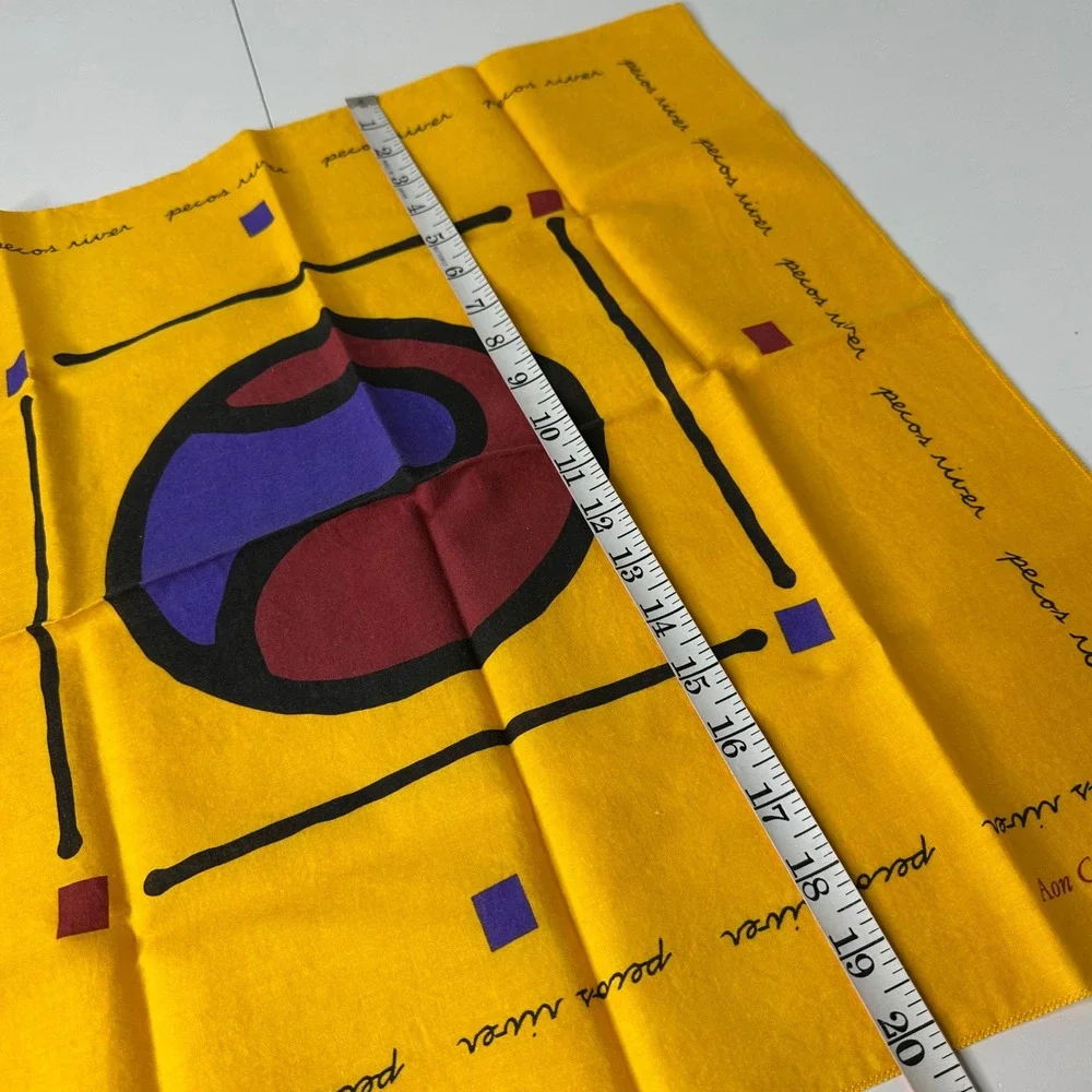 Vtg Pecos River Bandana Scarf Aon Consulting Yellow 20.5